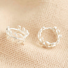 Load image into Gallery viewer, Silver Fern Leaf Huggie Earrings
