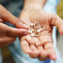 Load image into Gallery viewer, Glass Pearl Huggie Hoop Earrings
