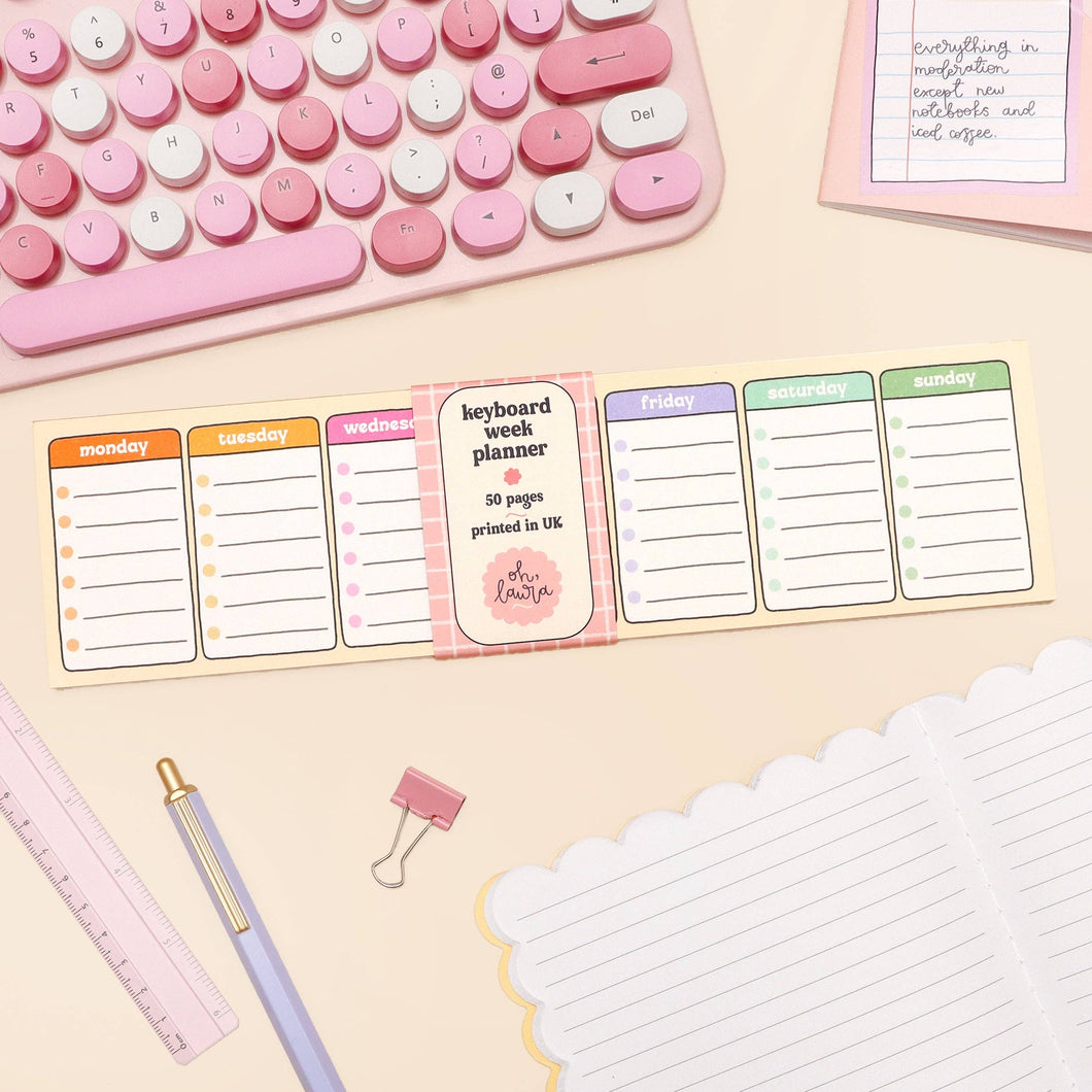 Days of the Week Keyboard Weekly Planner