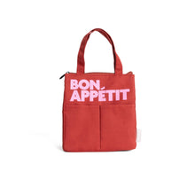 Load image into Gallery viewer, Helio Ferretti Red &amp; Pink Bon Appetit Lunch Bag
