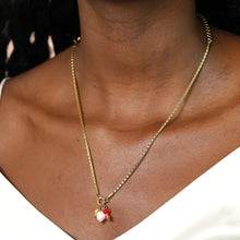 Load image into Gallery viewer, Gold Clover &amp; Barrel Charm Necklace
