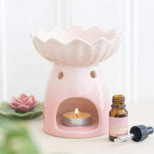 Load image into Gallery viewer, Pink Water Lily Oil Burner and Wax Warmer
