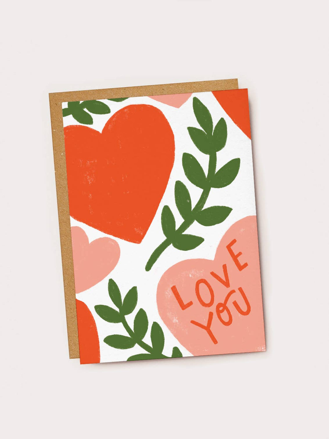 Love You Floral Hearts Greetings Card