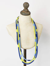 Load image into Gallery viewer, Blue &amp; Green 3 Strand Cord Necklace
