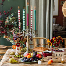 Load image into Gallery viewer, Green &amp; Burgundy Dinner Candle
