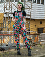 Load image into Gallery viewer, Rebel Romance Tattoo Floral Stretch Dungarees 
