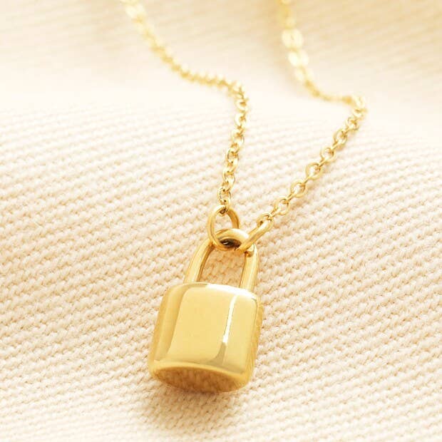 Gold Padlock Necklace