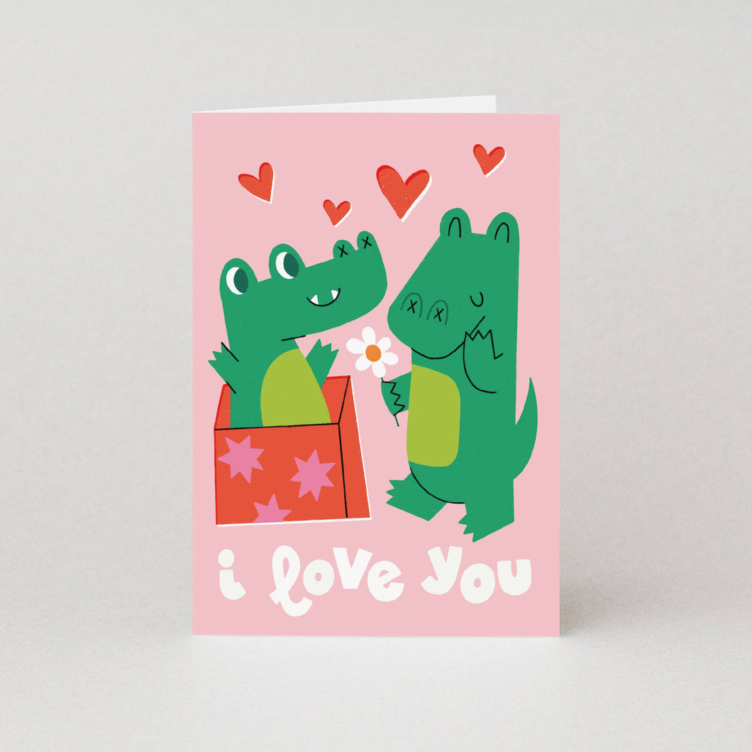 I Love You Crocs Greetings Card