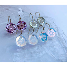 Load image into Gallery viewer, Pink Glitter Mini Star Geo Drop Earrings
