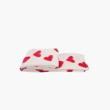 Load image into Gallery viewer, Jessie Cream &amp; Red Hearts Scarf
