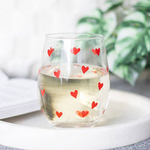 Load image into Gallery viewer, Heart Print Stemless Glass
