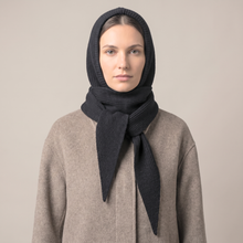 Load image into Gallery viewer, Plain Hooded Scarf in Black
