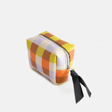 Load image into Gallery viewer, Caroline Gardner Multi Check Ultra Mini Cube Cosmetic Bag
