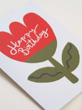 Load image into Gallery viewer, Red Tulip Happy Birthday Greetings Card

