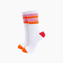 Load image into Gallery viewer, Striped Organic Cotton Sports Socks in Orange
