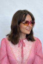 Load image into Gallery viewer, Floral Pink Oval Sunglasses
