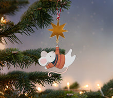 Load image into Gallery viewer, Handmade Orange Mouse &amp; Star Christmas Decoration
