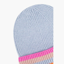 Load image into Gallery viewer, Delta Light Blue Rainbow Stripe Beanie Hat
