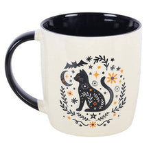 Load image into Gallery viewer, Frightful Folk Black Cat Halloween Mug
