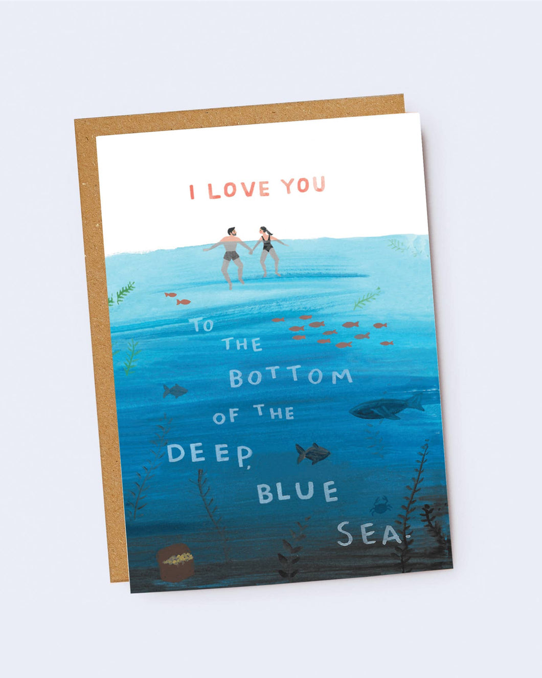 I Love You Deep Blue Sea Greetings Card