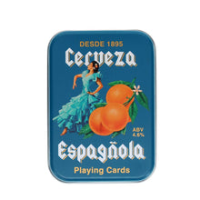 Load image into Gallery viewer, Cerveza Española Playing Cards in a Tin
