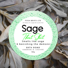 Load image into Gallery viewer, Sage That Shit! Handmade Smudge Bath Bomb
