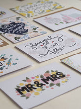 Load image into Gallery viewer, Floral Hand Lettered Engagement Greetings Card
