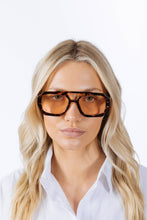 Load image into Gallery viewer, Tortoiseshell Navigator Sunglasses with Orange Lenses
