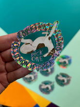 Load image into Gallery viewer, Consistency Is Hard Delusion Is Free Prismatic Vinyl Sticker
