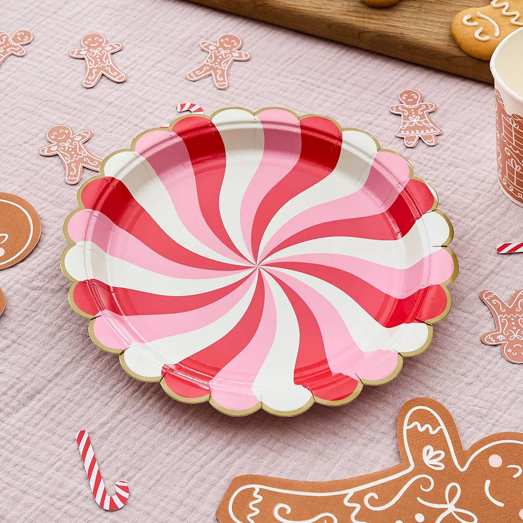 Pack of 8 Candy Swirl Paper Plates