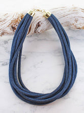 Load image into Gallery viewer, Blue Short Multi Strand Cord Necklace
