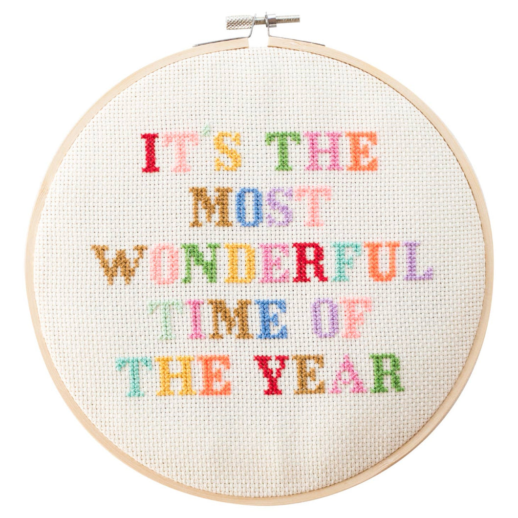 Hoop Cross Stitch Kit - The Most Wonderful Time
