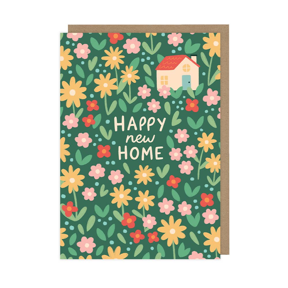 Floral New Home Greetings Card