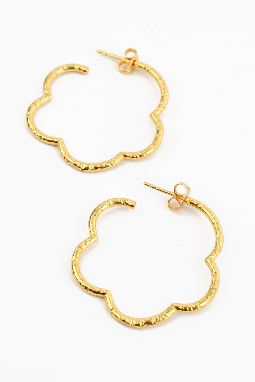 Gold Flower Hoop Earrings