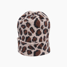 Load image into Gallery viewer, Leopard Print Beanie Hat in Beige
