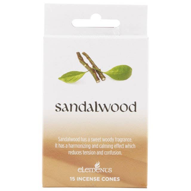 Pack of 15 Sandalwood Incense Cones