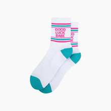 Load image into Gallery viewer, Good Luck Babe Organic Cotton Sports Socks in White
