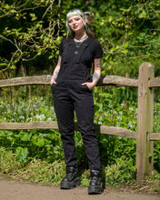 Load image into Gallery viewer, Rebel Romance Jet Black Stretch Dungarees
