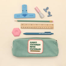 Load image into Gallery viewer, Always Stationery, Never Stationary Green Cord Pencil Case
