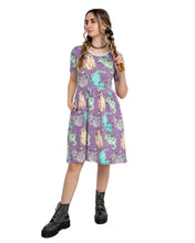 Load image into Gallery viewer, Rebel Romance Purrfect Cats T-Shirt Dress with Pockets
