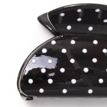 Load image into Gallery viewer, Black &amp; White Polka Dot Hair Claw Clip
