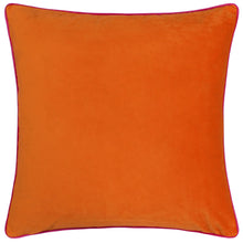 Load image into Gallery viewer, Meridian Velvet Cushion in Clementine &amp; Hot Pink
