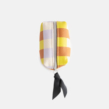 Load image into Gallery viewer, Caroline Gardner Multi Check Ultra Mini Cube Cosmetic Bag
