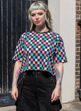 Load image into Gallery viewer, Rebel Romance Checkerboard Boxy Tee

