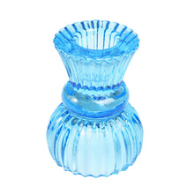 Load image into Gallery viewer, Double Ended Blue Glass Candle Holder
