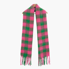 Load image into Gallery viewer, Joey Green &amp; Pink Check Scarf
