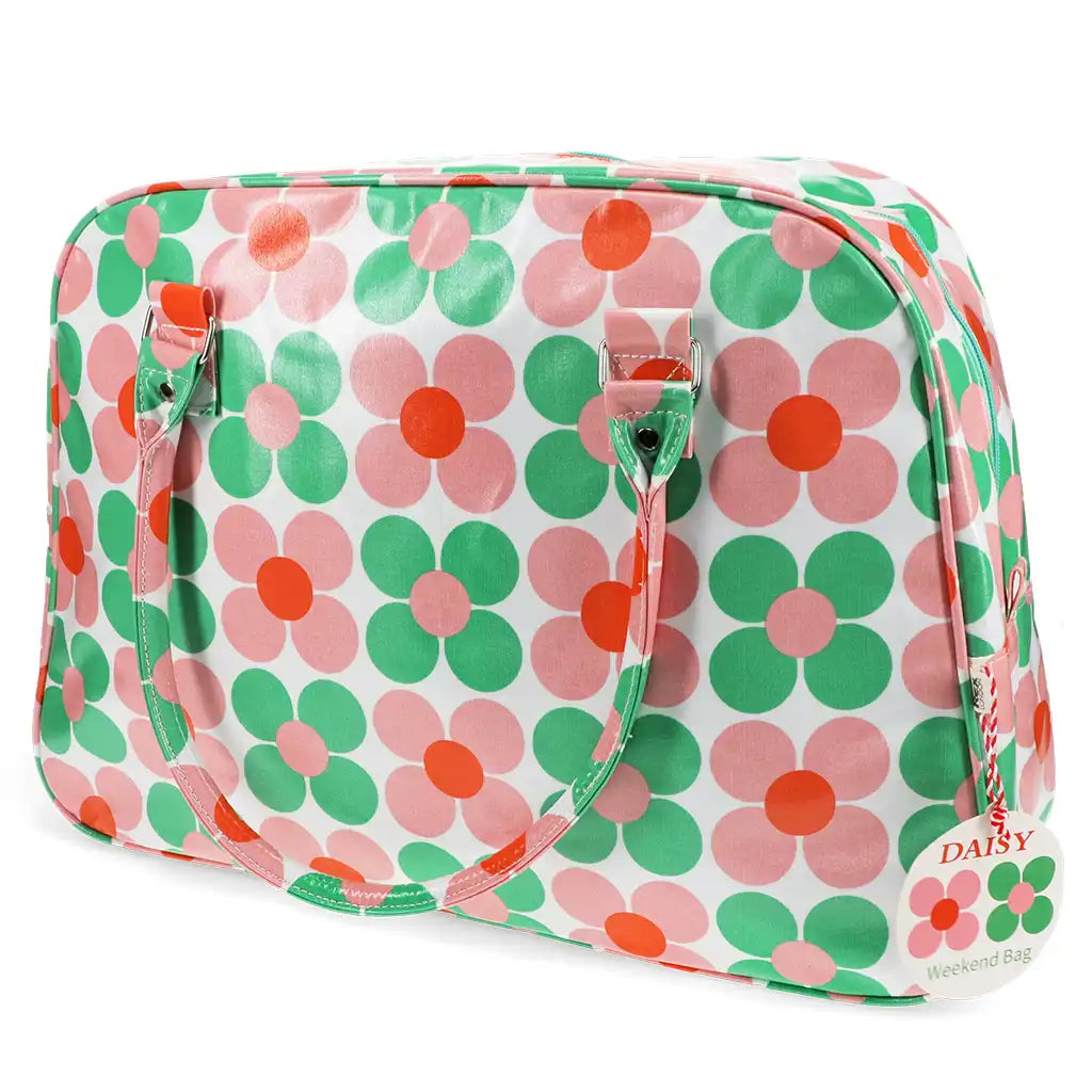 Pink & Green Daisy Weekend Bag