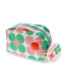 Load image into Gallery viewer, Pink &amp; Green Daisy Makeup Bag
