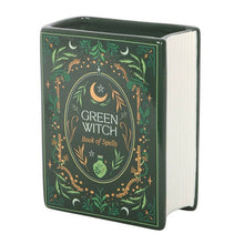 Load image into Gallery viewer, Green Witch Book Shaped Vase
