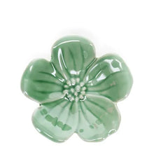 Load image into Gallery viewer, Green Ceramic Flower Dish
